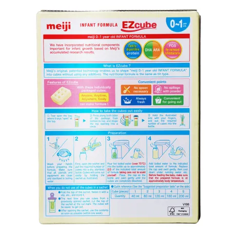 Sữa Meiji Thanh Nhập Khẩu Số 0 hộp 20 Thanh (540g) Cho bé 0 - 12 tháng
