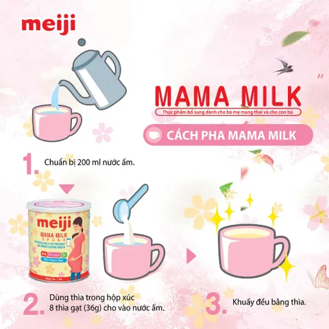 Sữa Bột Meiji Mama Lon 350g - Thực Phẩm Bổ Sung Cho Bà Mẹ Mang Thai Và Cho Con Bú