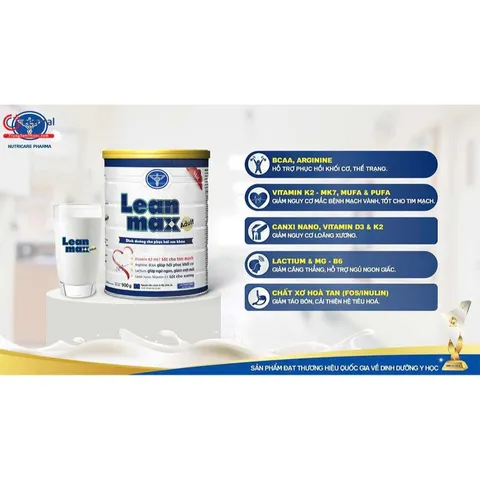 Combo 2 Lon Sữa LeanMax Adult Lon 900g - Dinh dưỡng hồi phục cho người bệnh, người cao tuổi