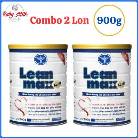Combo 2 Lon Sữa LeanMax Adult Lon 900g - Dinh dưỡng hồi phục cho người bệnh, người cao tuổi