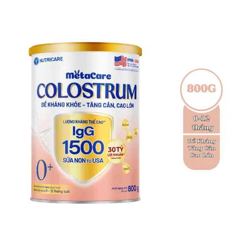 Sữa Bột METACARE COLOSTRUM Tăng Cường Miễn Dịch Sức Đề Kháng Bé Từ 1-10 Tuổi Với Sữa Non IgG 1500+ Lon 800g