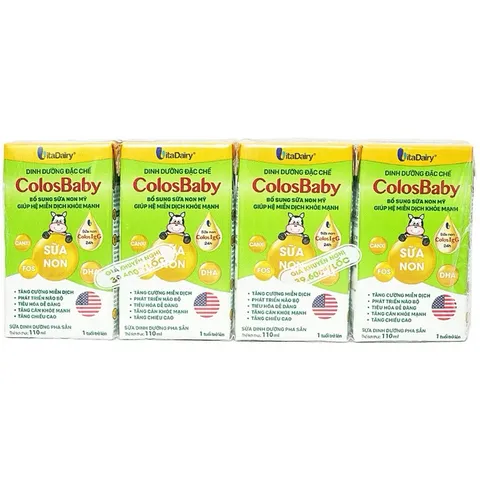 Sữa bột pha sẵn Colosbaby tăng cường sữa non, hỗ trợ miễn dịch cho bé trên 1 tuổi hộp 110ml/180ml