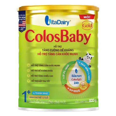 Sữa Bột ColosBaby Gold Thanh Nhạt 1+ Lon 800g - S (Cho bé 1-2 tuổi)