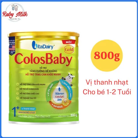Sữa Bột ColosBaby Gold Thanh Nhạt 1+ Lon 800g - S (Cho bé 1-2 tuổi)