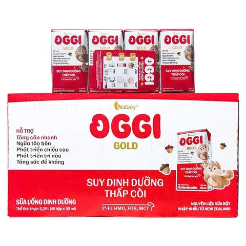 Thùng 48 hộp sữa Oggi Gold Hộp 110ml, 180ml (Cho bé trên 1 tuổi)