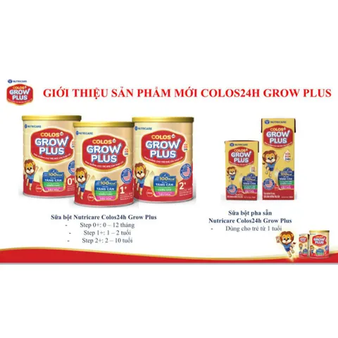 Sữa Bột Nutricare Colos Grow Plus 1+ Lon 850g (Cho bé 1-2 Tuổi)