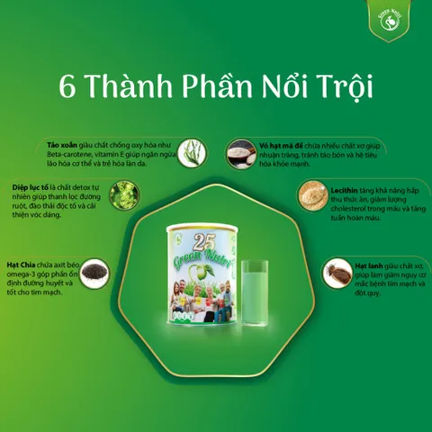 Sữa Hạt Ngũ Cốc 25 Green Nutri Singapore Chính Hãng [Nhập khẩu 100%] lon 750G