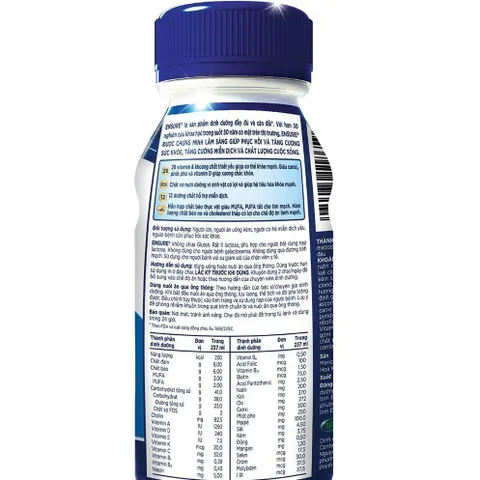 Thùng 24 Chai Sữa Ensure Original 237ml Pha Sẵn Hương Vani