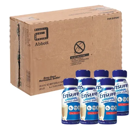 Thùng 24 Chai Sữa Ensure Original 237ml Pha Sẵn Hương Vani