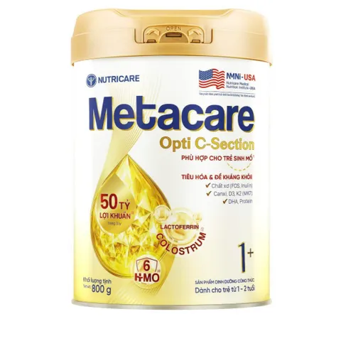 Combo 2 Lon Sữa Bột Metacare Opti C-SECTION Lon 800g - Dành Cho Bé Sinh Mỗ, Đề Kháng