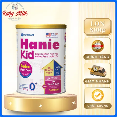 Sữa Bột HANIE KID Nutricare Cho Bé Suy Dinh Dưỡng Biếng Ăn Thấp Còi, Sữa Non 24H Cao Năng Lượng