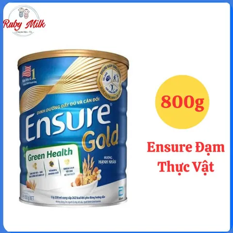 Sữa bột Ensure Gold Green Health Đạm thực vật hương Hạnh nhân 800g