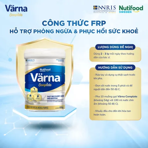 Combo 2 Lon Sữa Bột Varna Complete Lon 850g - Hỗ Trợ Giảm Đau Nhức Xương Khớp, Hồi Phục Thể Trạng, Sức Khỏe