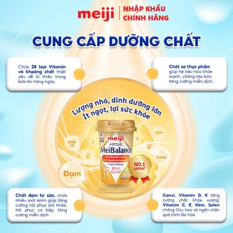 Thùng 12 hộp thực phẩm bổ sung Meiji Meibalance 125ml