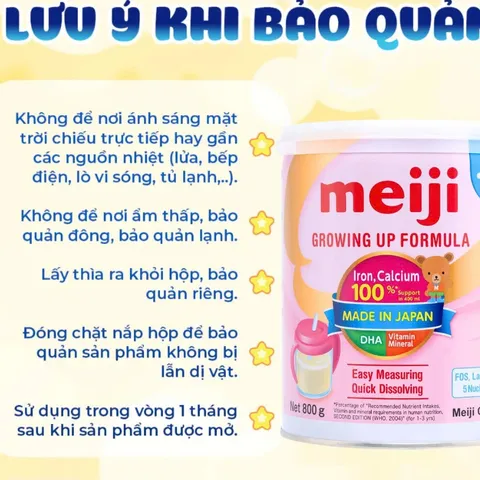 Sản Phẩm Dinh Dưỡng Công Thức Meiji Growing Up Formula 800g - Nhập khẩu chính hãng (1-3 tuổi)