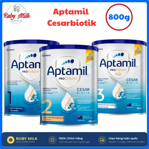 Sữa bột Aptamil Profutura Cesarbiotik New Zealand số 1/2/3 Lon 800g - Synbiotic đặc chế cho bé sinh mỗ