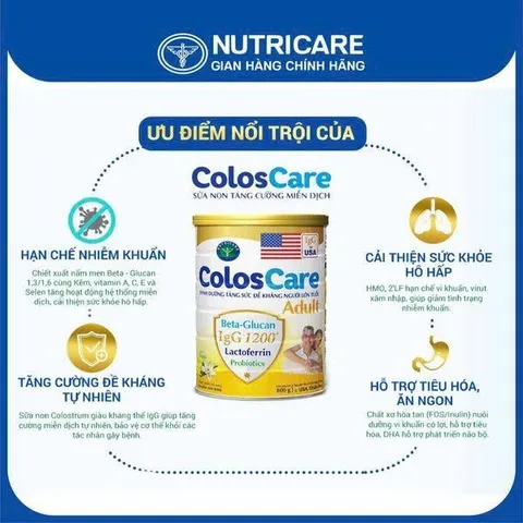 Sữa Bột Nutricare ColosCare Adult Lon 800g - Cho Người Lớn Tuổi