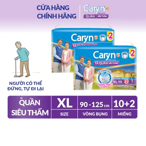 Combo 2 Gói Tã/Bỉm Quần Người Lớn Caryn siêu thấm dành Cho Người Già Size M/L/XL