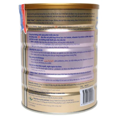Sữa bột Similac Mom IQ Plus Hương Vani Lon 900g chính hãng