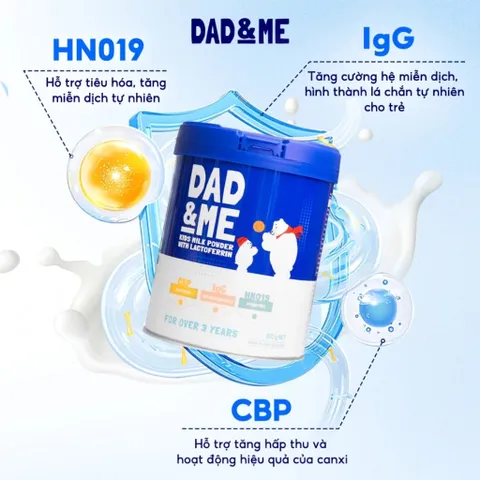 Sữa Dad and Me CBP Lon 800g - Tăng Đề Kháng & Chiều Cao Vượt Trội Cho Bé Từ 3 Tuổi Hàng Chính Hãng Đủ Tem Phụ Dad&Me