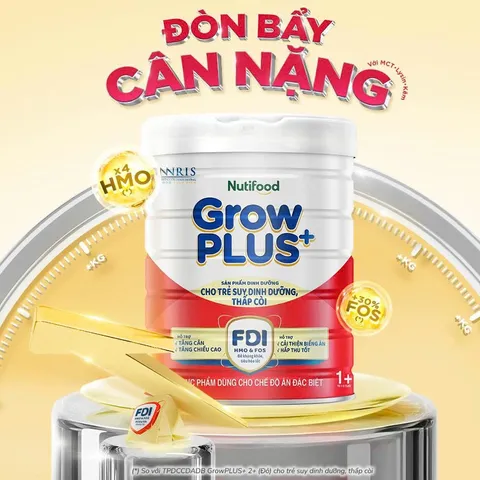 Sữa Bột NutiFood Growplus+ Đỏ Suy Dinh Dưỡng Hỗ Trợ Tăng Cân, Chiều Cao, Tiêu Hóa Tốt 850g/1,5Kg