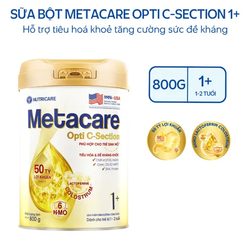 Sữa Bột Nutricare METACARE OPTI C-SECTION 1+ Hỗ Trợ Tiêu Hoá Khoẻ Tăng Cường Đề Kháng Cho Trẻ Sinh Mổ Bé Từ 1-2 Tuổi