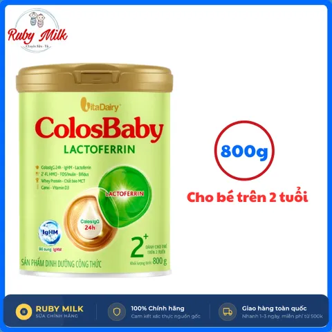Sữa Bột Vitadairy Colosbaby Lactoferrin 2+ 800g Dành cho bé đề kháng kém