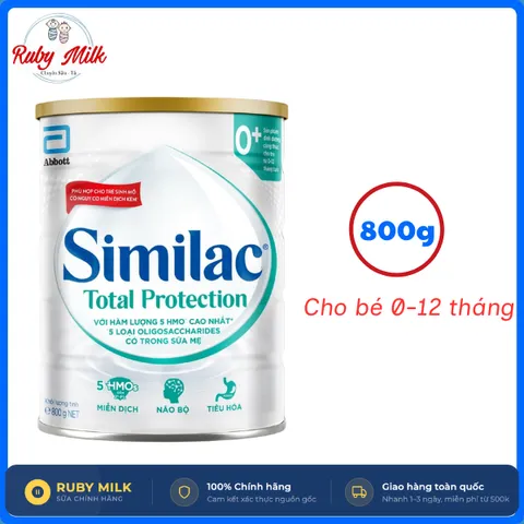[COMBO 2 LON Sữa Bột Similac Total Protection 0+ Lon 800g Hỗ Trợ Bé Sinh Mổ (0-12 tháng)