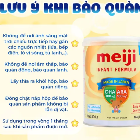 Sản Phẩm Dinh Dưỡng Công Thức Meiji Infant Formula 800g - Nhập khẩu chính hãng (0-12 tháng)