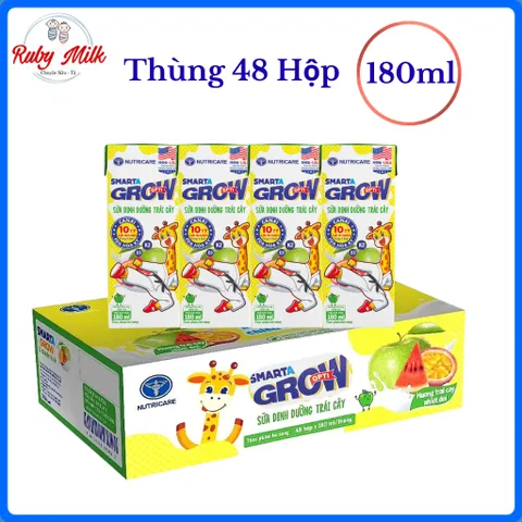 Thùng 48 Hộp Sữa Nutricare Smarta Grow Opti Hương Trái cây Nhiệt Đới 180ml (Mẫu ngẩu nhiên)