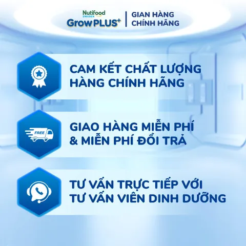 Sữa bột Nutifood Sweden GrowPLUS+ Tiêu Hóa (Xanh Nhạt) Lon 1+ 800g - Tiêu hóa khỏe, tăng cân