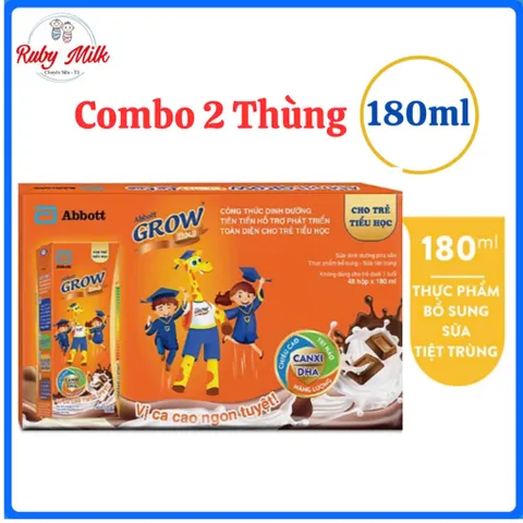 Combo 2 Thùng Sữa Pha Sẵn Abbott Grow Gold Cacao 180ml (bao bì ngẫu nhiên)