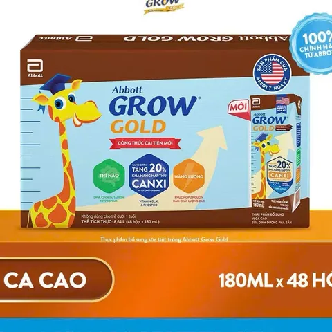 Combo 2 Thùng Sữa Pha Sẵn Abbott Grow Gold Cacao 180ml (bao bì ngẫu nhiên)
