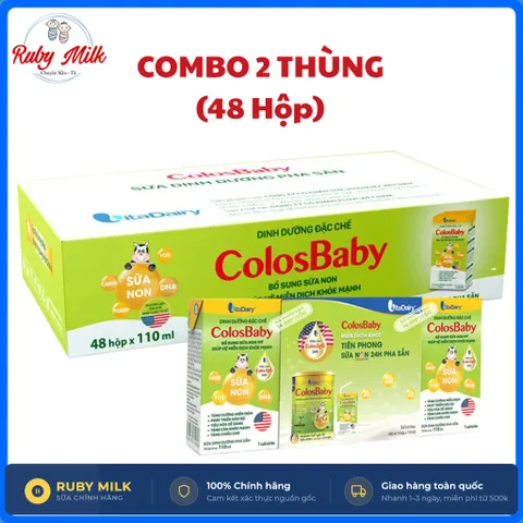 [COMBO 2 THÙNG 48 HỘP] Sữa uống dinh dưỡng ColosBaby Gold cải tiến 110ml/180ml