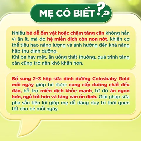 [COMBO 2 THÙNG 48 HỘP] Sữa uống dinh dưỡng ColosBaby Gold cải tiến 110ml/180ml