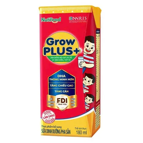Thùng 48 hộp sữa Nutifood GrowPLUS+ đỏ hộp 180ml (Cho bé Trên 1 tuổi)