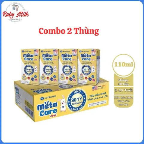Combo 2 Thùng Sữa Pha Sẵn Nutricare METACARE OPTI Hộp 110ml