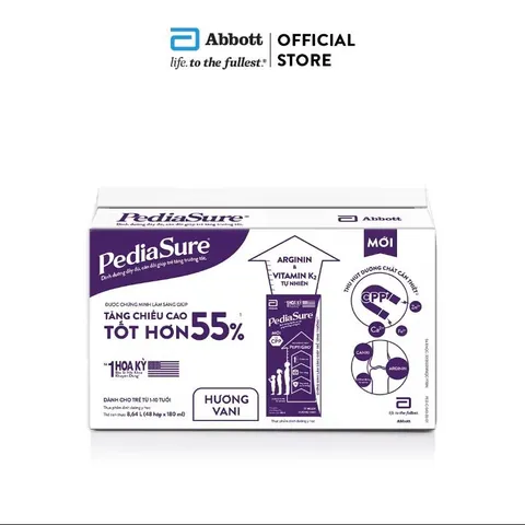 Thùng 48 hộp Pediasure pha sẵn hương vani 110ml/180ml