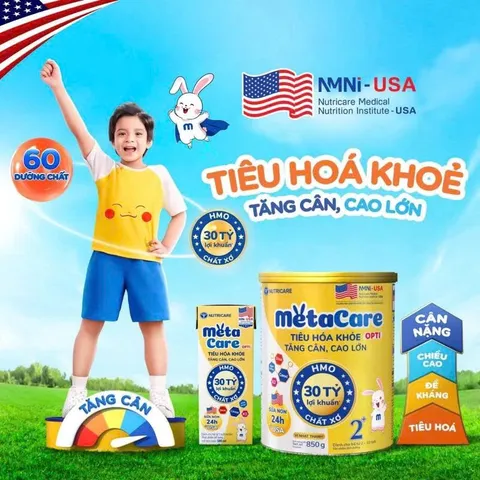 Combo 2 Thùng Sữa Pha Sẵn Nutricare METACARE OPTI Hộp 110ml