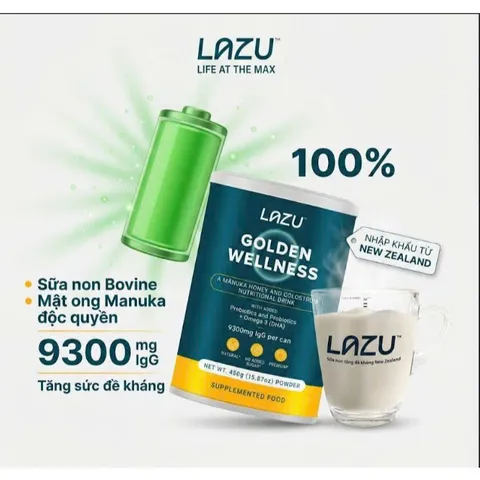 Sữa Non Lazu Golden Wellness - Sữa non kết hợp mật ong MANUKA | Lon 450g Nhập khẩu New Zealand