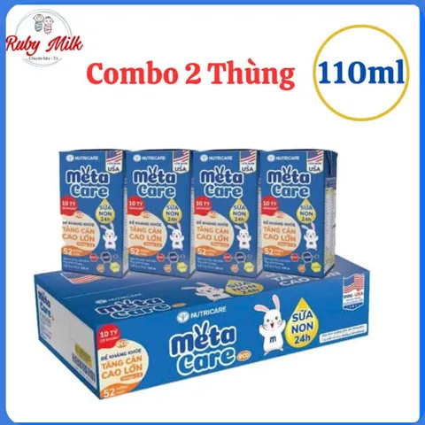 Combo 2 Thùng Sữa Bột Pha Sẵn Nutricare Metacare Xanh Hộp 110ml