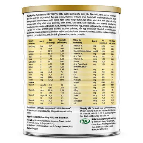Combo 6 Lon Sữa Bột Glucerna Vani 800g