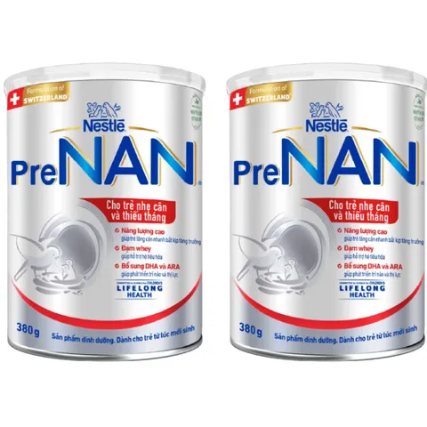 [Combo 2 Lon] Sữa Bột Pre Nan Nestle 380g - Cho Trẻ Nhẹ Cân, Thiếu Tháng - Sữa Công Thức (0-12M)