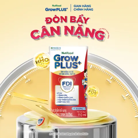 Combo 2 Thùng SBPS Nutifood GrowPLUS+ ít đường Suy Dinh Dưỡng 180ml - Tăng Cân, Tăng Chiều Cao