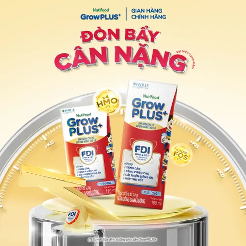 Combo 2 Thùng SBPS Nutifood GrowPLUS+ ít đường Suy Dinh Dưỡng 180ml - Tăng Cân, Tăng Chiều Cao
