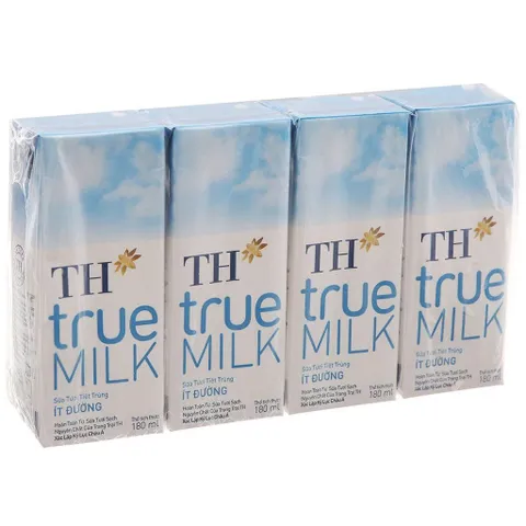 Thùng 48 hộp sữa tươi tiệt trùng ít đường TH true MILK 180ml