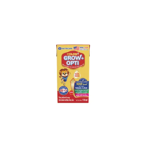 [Combo 2 Thùng] Sữa Pha Sẵn Nutricare Colos 24h Grow Plus phát triển toàn diện 180ml (48 hộp/Thùng)