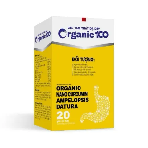 GEL TAM THẤT DẠ DÀY organic100 hộp 20gói x 10ml - Hỗ trợ giảm acid dịch vị dạ dày, giảm ợ hơi ợ chua do viêm dạ dày