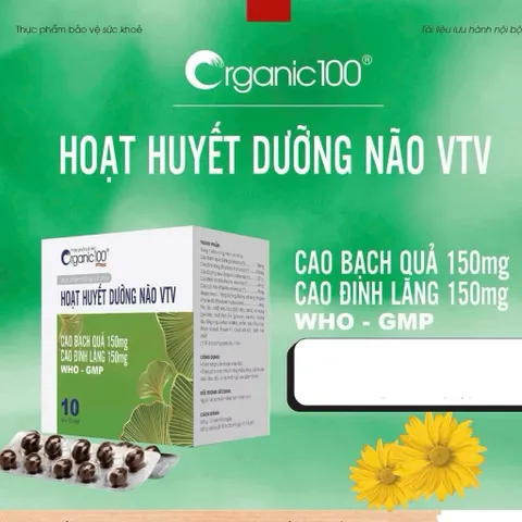 HOẠT HUYẾT DƯỠNG NÃO VTV hộp 100 viên (Bổ não, cải thiện trí nhớ - tăng cường trí nhớ)