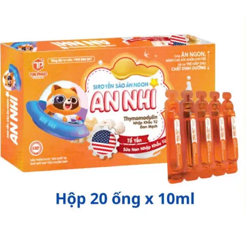 Siro yến sào ăn ngon An Nhi, tăng cân cho trẻ biếng ăn, tăng sức đề kháng, Hộp 20 ống